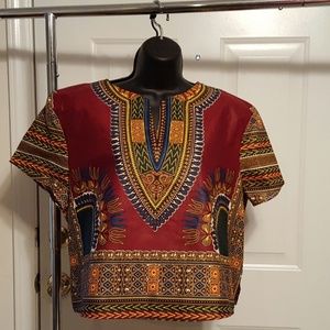 African dashiki crop top